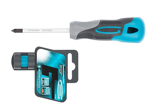 Фото 1 товара Отвертка PZ1 x 75 мм, S2, трехкомпонентная ручка Gross