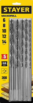 Набор спиральных сверл по дереву "Maxdrill" STAYER 5 шт., ? 6-8-10-12-14 мм, 2943-300-H5_z01 Master - фото 2