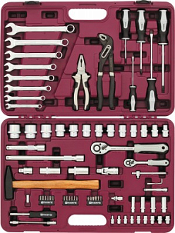 Универсальный набор инструментов 1/4", 1/2"DR с головками торцевыми MultiProf (77 предмета) THORVIK арт. UTS0077MP - фото 1