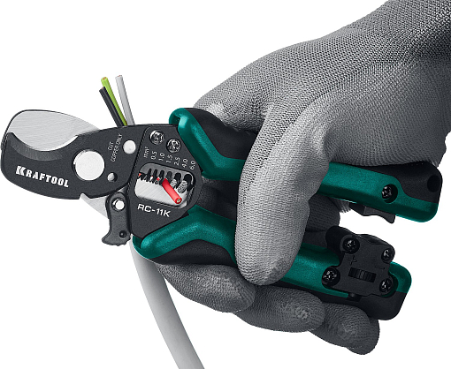 Фото 7 товара Кабелерез RC-11K 22696-3 KRAFTOOL 168 мм, до 11 мм