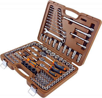 Специальный набор инструмента, торцевые головки 1/4", 3/8", 1/2"DR, 4-32 мм и SAE 5/32"--1-1/4", ударные торцевые головки 1/2"DR, 17-23 мм, 120 предметов, Ombra - фото 2