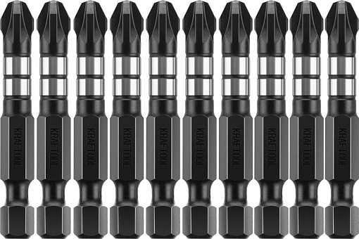 Фото 1 товара Профессиональные ударные биты Impact Pro KRAFTOOL 26193-3-50-S,10 50 мм, 10 шт., PZ3