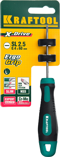 Фото 3 товара Отвертка SL2.5х60 мм, слесарная, Kraftool