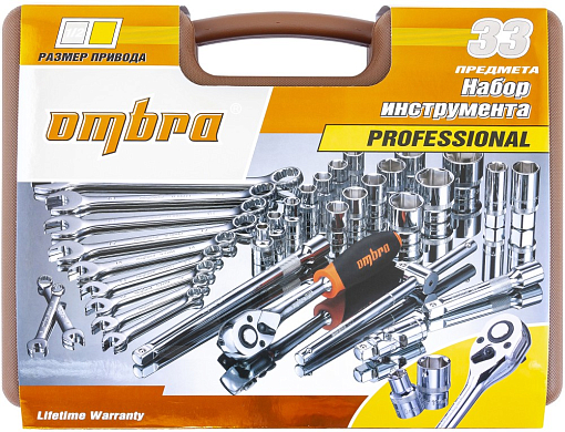 Фото 2 товара Набор инструмента универсальный 1/2"DR, 33 предмета, Ombra