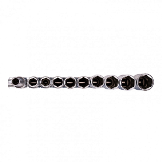 Набор удлиненных торцевых головок 1/2", шестигранные, CrV, 10 шт., 10-22 мм Stels - фото 2