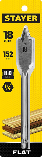 Фото 1 товара Сверло по дереву перовое 2950-18_z01 Master STAYER FLAT 18x152мм