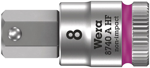 Фото 0 товара 8740 A Hex-Plus HF Zyklop Головка торцевая с битой вставкой с внешним шестигранником, 1/4, с фиксацией, 8 x 28 мм