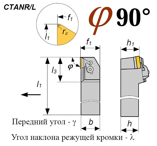 Фото 1 товара Резец CTANR 2020 K16 проходной
