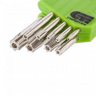 Набор ключей имбусовых Tamper-Torx, 9 шт: ТT10-ТT50,45x, закаленные, кор., никель Сибртех - фото 2