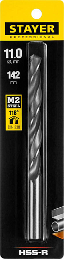 Фото 1 товара Сверло спиральное по металлу STAYER 11 х 142 мм, 29602-11 Professional