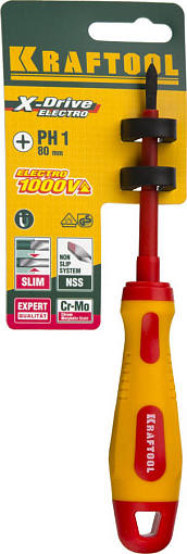 Фото 2 товара Отвертка PH1х80 мм, высоковольтная, Kraftool