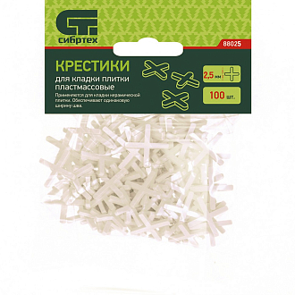 Крестики 2,5 мм, для кладки плитки, 100 шт Сибртех - фото 3