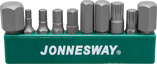 Фото 0 товара Набор вставок-бит1/4’’HDR на пластиковом держателе, HEX, SPLINE, 10 предметов, Jonnesway