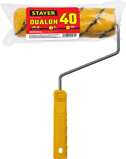 Фото 1 товара Валик малярныйSTAYER 180 мм, d=40 мм, ворс 12 мм, ручка d=6 мм, 03184-18_z02