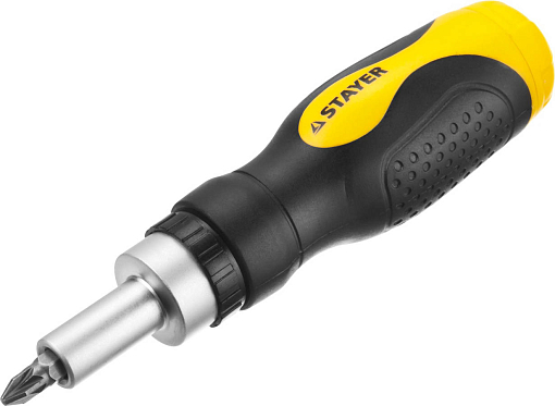 Фото 2 товара Отвертка реверсивная в наборе с битами и торцевыми головками Hercules STAYER 46 шт., 25084-H46