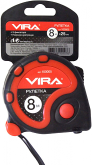 Рулетка измерительная 8м х 25мм с фиксатором VIRA - фото 1