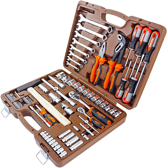 Набор инструмента универсальный 1/4", 1/2"DR, 77 предметов, Ombra - фото 2