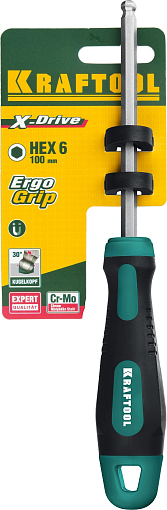 Фото 3 товара Отвертка HEX Ball 6х100мм, слесарная, Kraftool