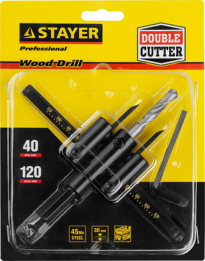 Фото 4 товара Cверло регулируемое "Балеринка" STAYER 2944 ,30-120 мм, двурезцовое, по дереву