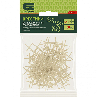 Крестики 1,5 мм, для кладки плитки, 100 шт Сибртех - фото 3