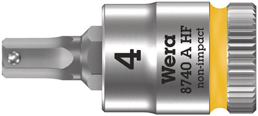 Фото 0 товара 8740 A Hex-Plus HF Zyklop Головка торцевая с битой вставкой с внешним шестигранником, 1/4, с фиксацией, 4 x 28 мм