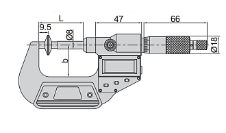 Микрометр МЗЦ-75, 50-75мм/2-3", 0.001мм/0.00005" невращ микровинт, INSIZE - фото 2
