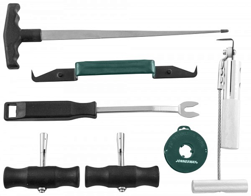 Фото 0 товара Комплект для демонтажа лобовых стекол, 7 предметов, Jonnesway