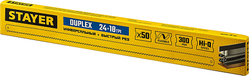 Фото 3 товара Полотно для ножовки по металлу Duplex STAYER 24/18 TPI, 300 мм, 1589-02_z01 Master