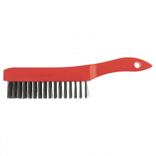 Фото 0 товара Щетка зачистная шестирядная, закаленная прямая проволока с пластиковой ручкой Matrix