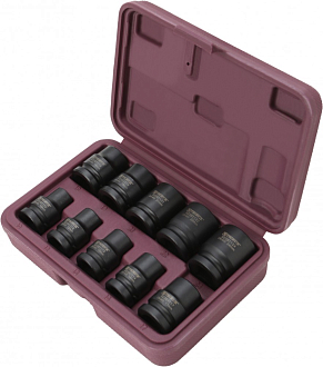 Набор головок торцевых ударных 1/2"DR, 10-24 мм, 10 предметов, THORVIK - фото 3