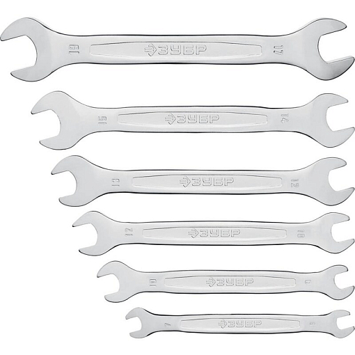 Фото 0 товара Наборы гаечных рожковых ключей, серия «МАСТЕР» Зубр 27011-H6_z01