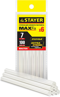 Стержни клеевые для термоклеевых пистолетов STAYER 6 шт, 7 х 100 мм, 2-06817-T-S06 - фото 1
