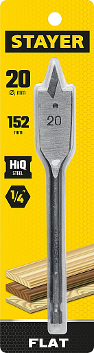 Фото 1 товара Сверло по дереву перовое 2950-20_z01 Master STAYER FLAT 20x152мм