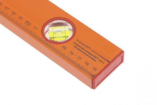 Фото 2 товара Уровень алюминиевый, 800 мм, 3 глазка, желтый, линейка Sparta