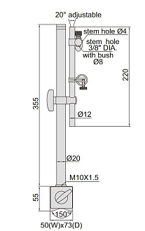 Штатив ШМ 335мм, 100кгс Ø8мм/4мм/3/8", INSIZE - фото 2