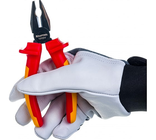 Фото 2 товара Плоскогубцы хромированные 2202-1-16_z01 KRAFTOOL 160 мм, Cr-Mo