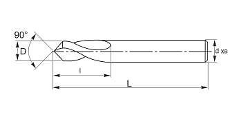 Сверло центровочное 10х10х30х75 ц/х z=2 TiALN LF05B 90° Deskar - фото 2