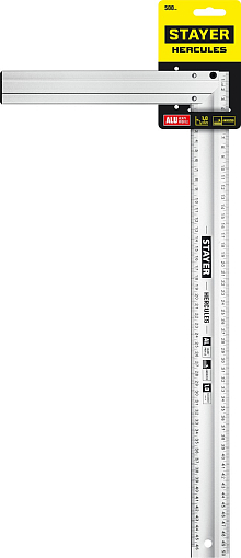Фото 6 товара Столярный угольник STAYER HERCULES 3432-50 Professional 500 х 2 мм, с усиленным алюминиевым полотном, жесткий
