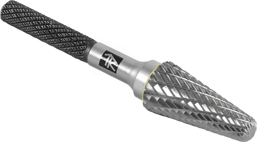 Фото 1 товара Борфреза твердосплавная коническая с радиусным торцом, тип L, 8 мм, двойная насечка, в боксе, THORVIK