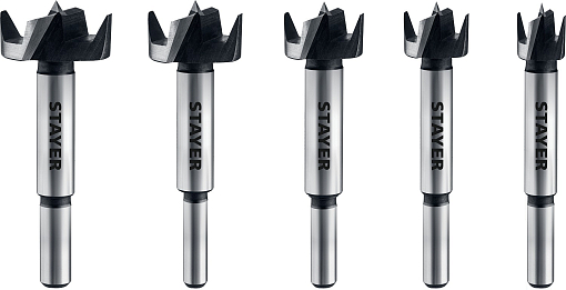 Фото 2 товара Набор сверл форстнера по дереву STAYER 5 шт., 15-20-25-30-35 мм, ДСП "Maxcut" 29985-H5_z01 Master