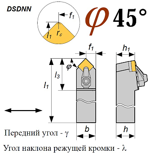 Резец DSDNN 2525 M12 проходной - фото 2