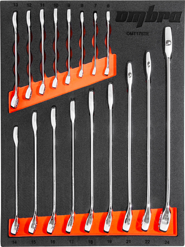 Фото 0 товара Набор ключей комбинированных 6-24 мм в EVA ложементе 280х375 мм, 17 предметов, Ombra