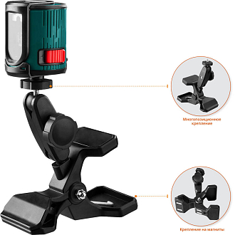 Линейный лазерный нивелир с держателем в кейсе KRAFTOOL CL-20 5 34700-5 Professional - фото 4