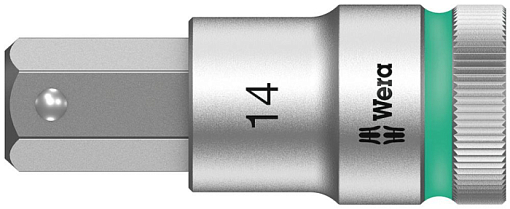 Фото 0 товара 8740 C Hex-Plus HF Zyklop Головка торцевая с битой вставкой с внешним шестигранником, 1/2, с фиксацией, 14 x 60 мм
