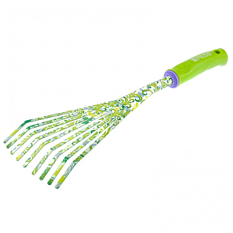 Грабли веерные 9 - зубые, 130 х 415 мм, стальные, пластиковая рукоятка, Flower Green, Palisad - фото 2