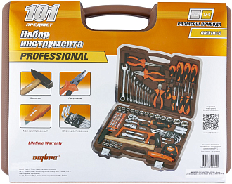 Набор инструмента универсальный 1/4", 1/2"DR, 101 предмет, Ombra - фото 4