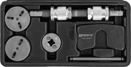 Фото 1 товара Приспособление для возврата поршней дисковых тормозных механизмов в наборе, 7 предметов, THORVIK