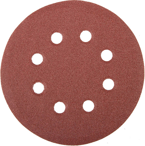 Фото 0 товара Круг шлифовальный универсальный из абразивной бумаги STAYER 8 отв., Р100, 125 мм, 5 шт., 35452-125-100 Master