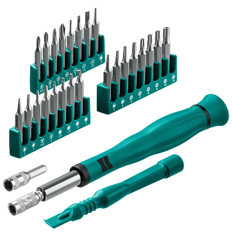 Отвертка Отвёртка для точных работ со сменными битами X-Electronics 28 предметов, Kraftool - фото 1