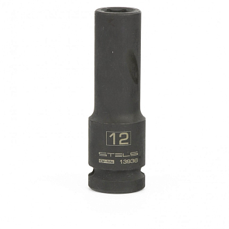 Головка ударная удлиненная шестигранная, 12 мм, 1/2, CrMo Stels - фото 1